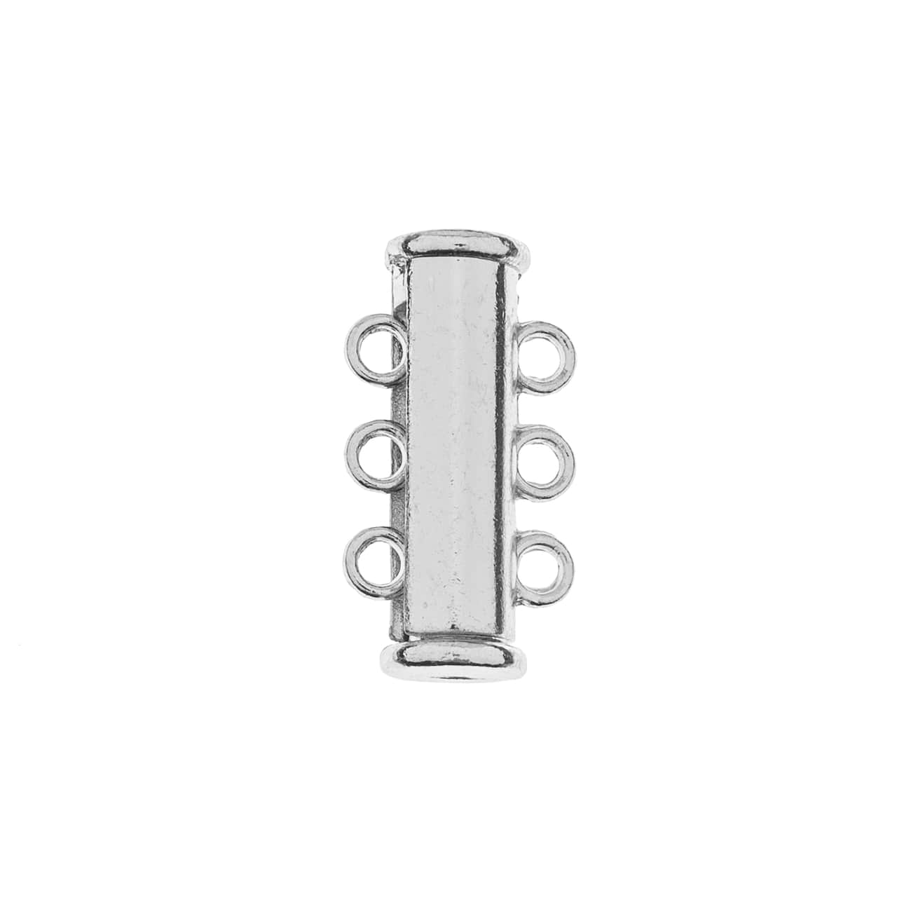 John Bead Silver Multi-Strand Tube Slide Clasps, 2ct.